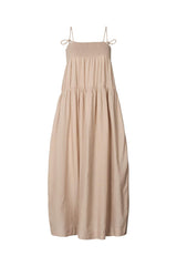 Cotton smock tier dress - Dodo I Caramel