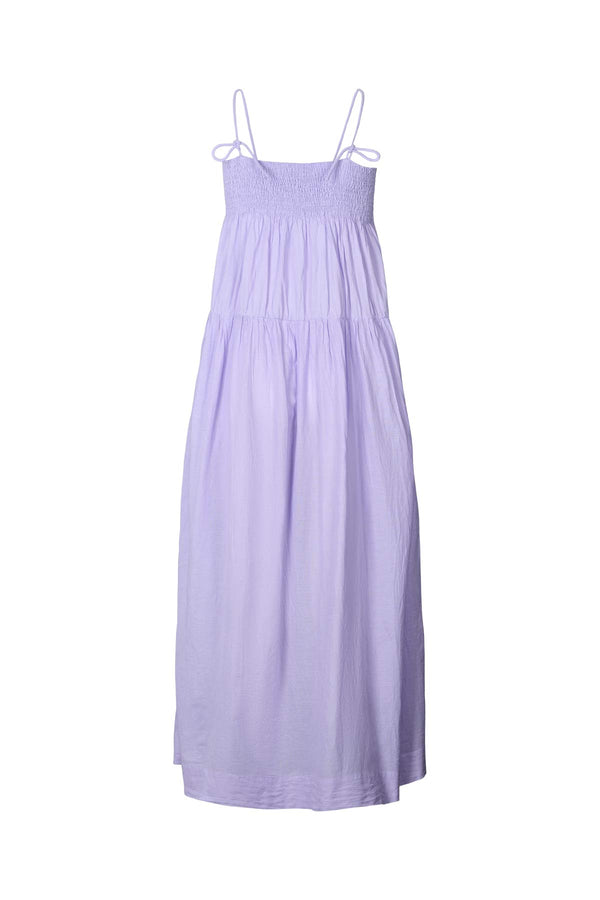 Cotton smock tier dress - Dodo I Violet