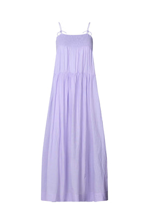 Cotton smock tier dress - Dodo I Violet