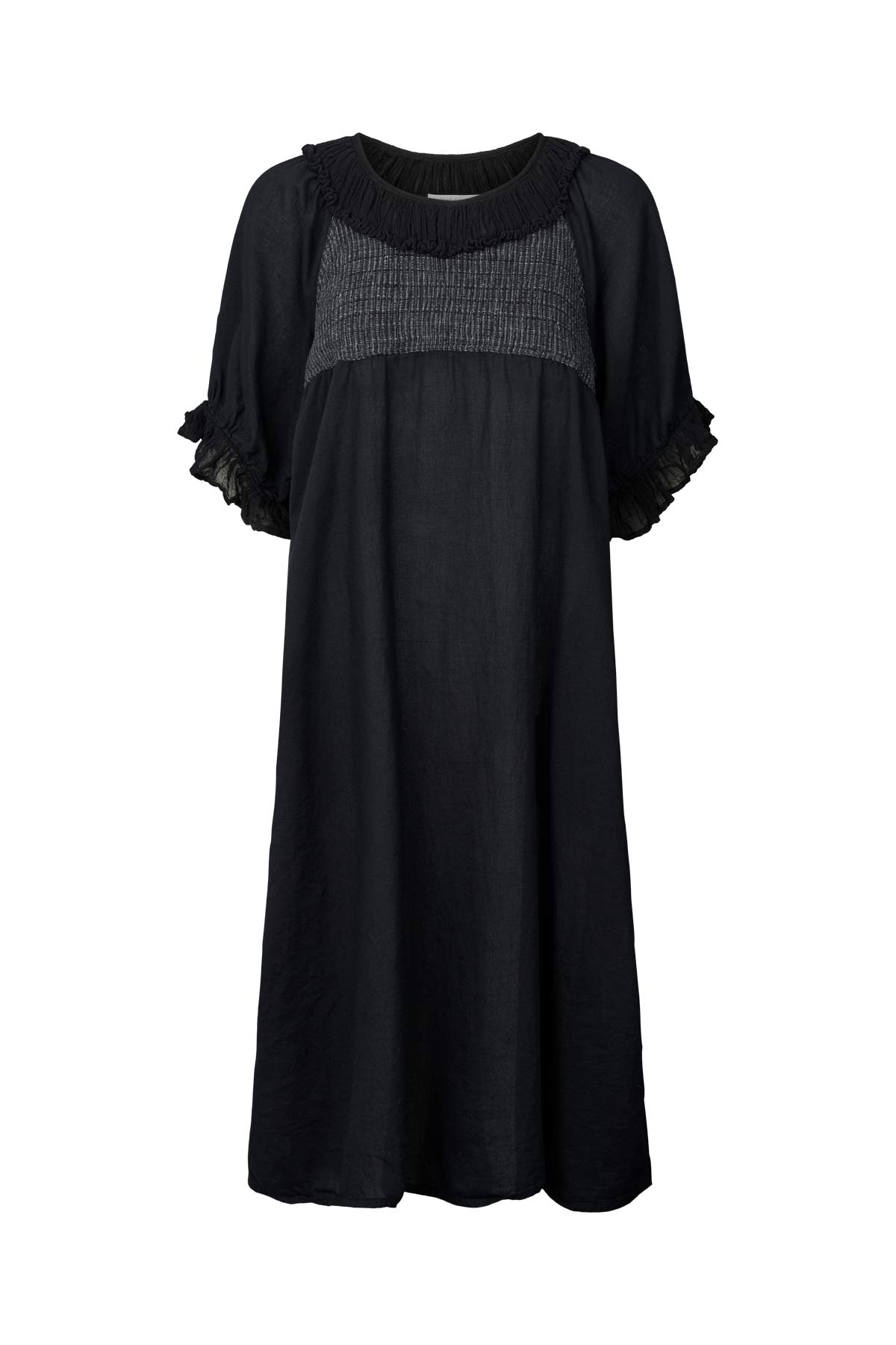 Cotton short angel dress - Dortia I Black