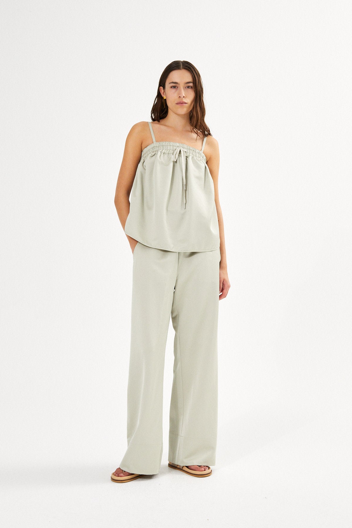 Techno drape pants - Pantsy I Oyster