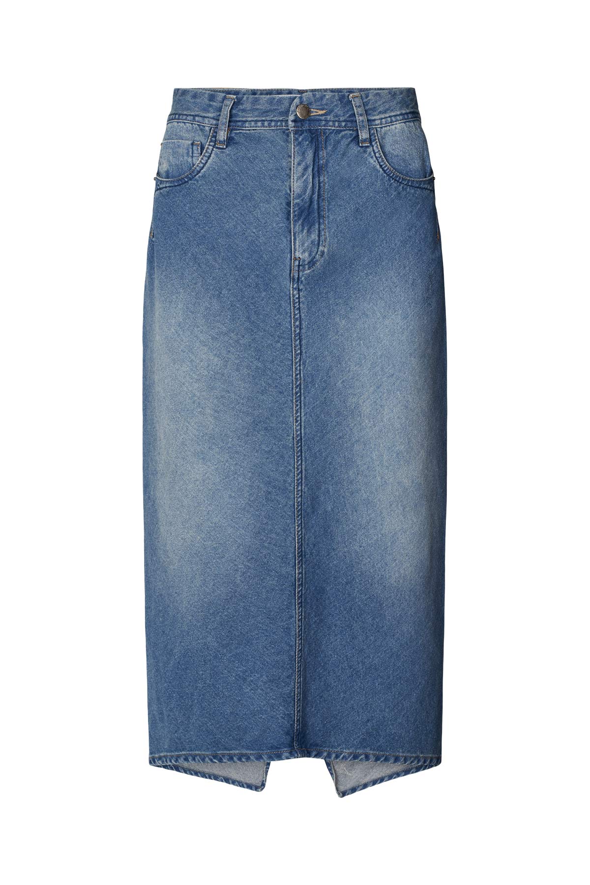 Denim fitted skirt - Ramone I Washed indigo
