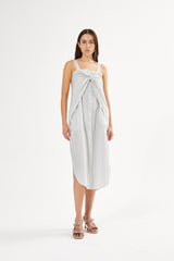 Medley stripe tie front dress - Bondie I Navy stripe