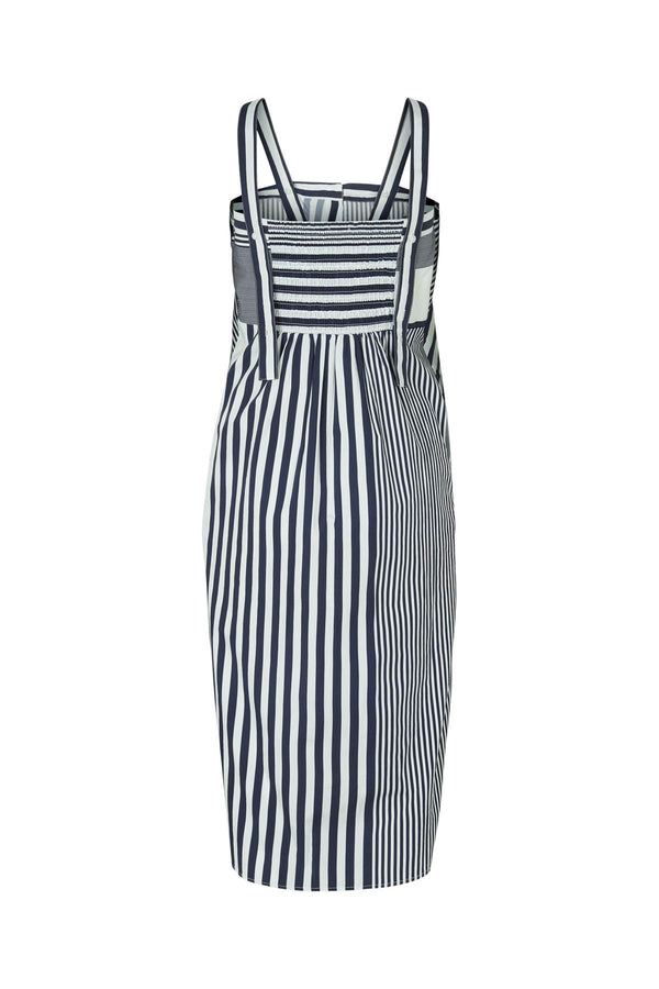 Medley stripe tie front dress - Bondie I Navy stripe