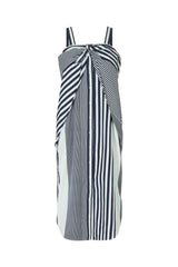 Medley stripe tie front dress - Bondie I Navy stripe