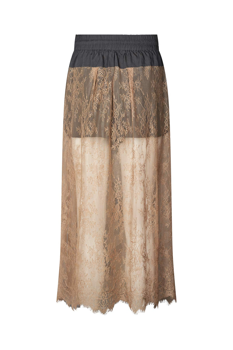 Sheer lace skirt - Blessing I Dark shadow combo