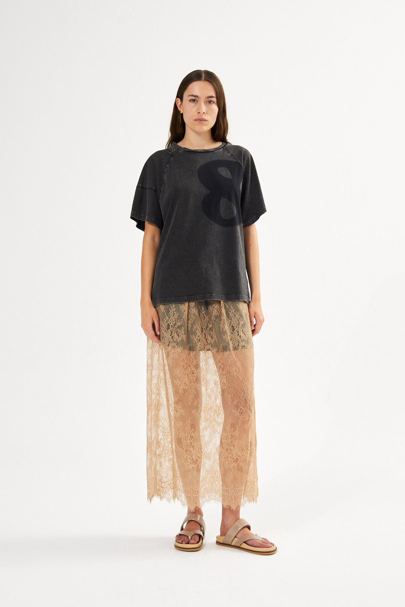 Sheer lace skirt - Blessing I Dark shadow combo