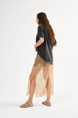 Sheer lace skirt - Blessing I Dark shadow combo