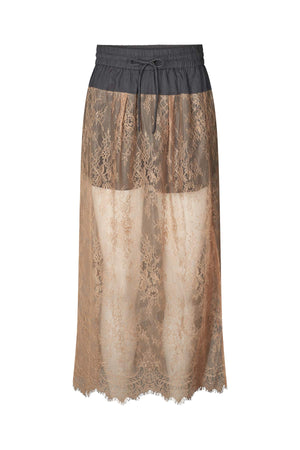 Sheer lace skirt - Blessing I Dark shadow combo
