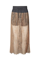 Sheer lace skirt - Blessing I Dark shadow combo