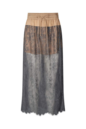 Sheer lace skirt - Blessing I Tobacco combo