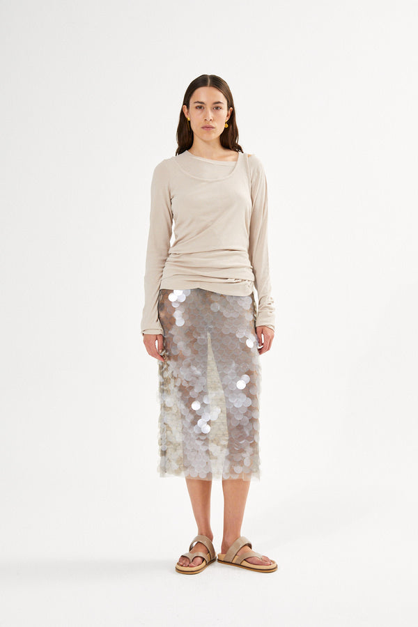 Double jersey long sleeve top - Destiny I Dirty chalk