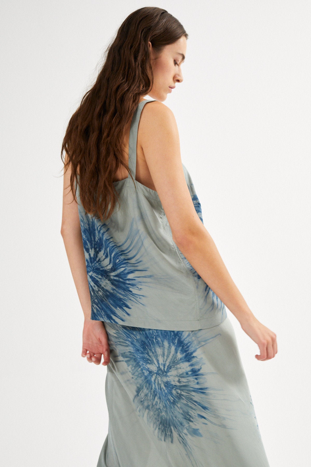 Cartwheel long A-line skirt - Willis I Ocean combo