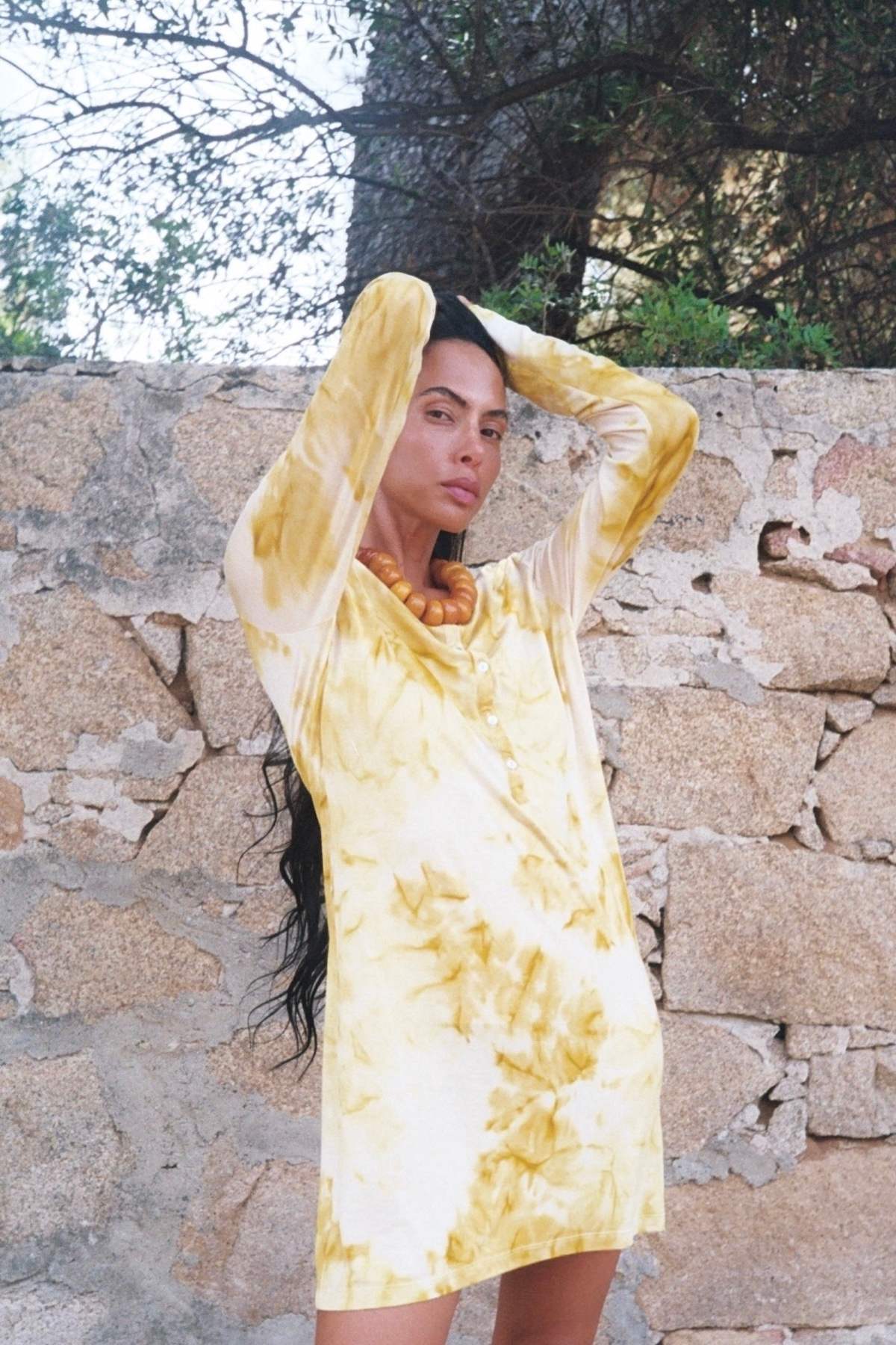 Fusion jersey dress - Hue I Lemon combo