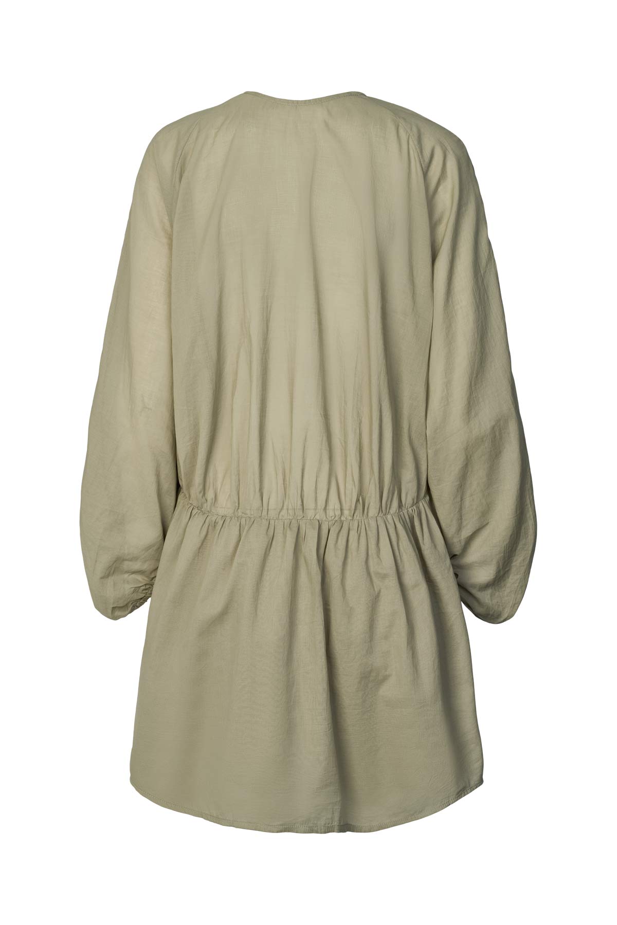 Cotton voile deep V-neck dress - Corrina I Khaki