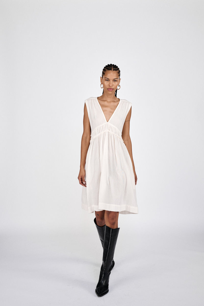 Hyben - Cotton short dress I White