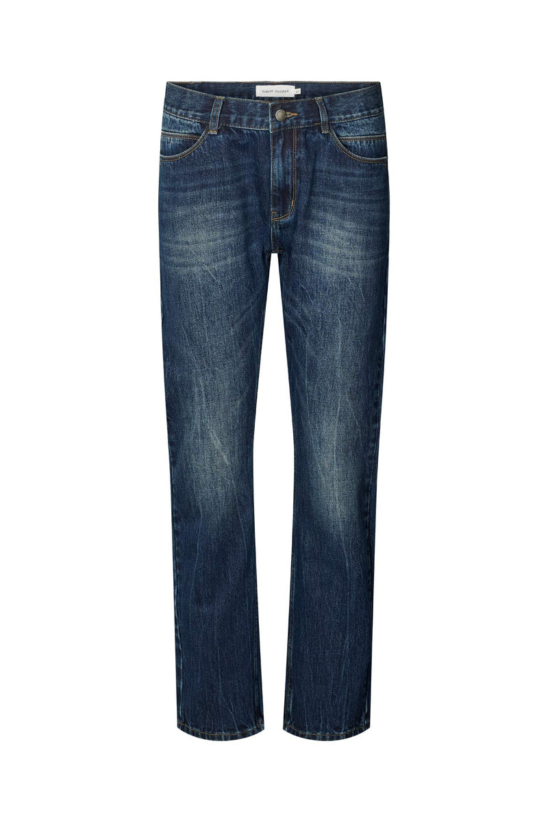 Fine - Denim cropped pants I Dark washed indigo