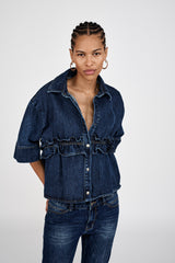 Fine - Denim cropped pants I Dark washed indigo