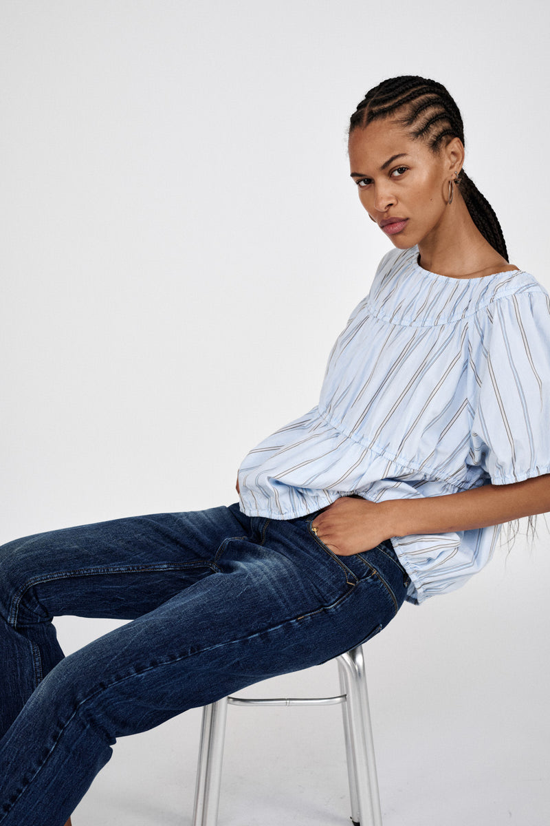 Fine - Denim cropped pants I Dark washed indigo