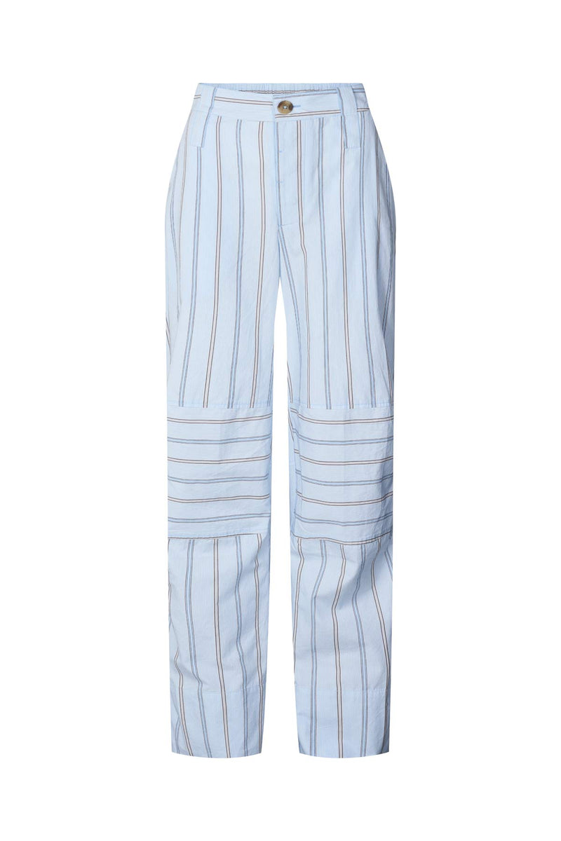 Fresia - Reverse stripe military pants I Blue pyjama stripe