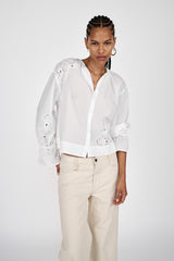 Blossom - Supersize anglaise blouse I White swan