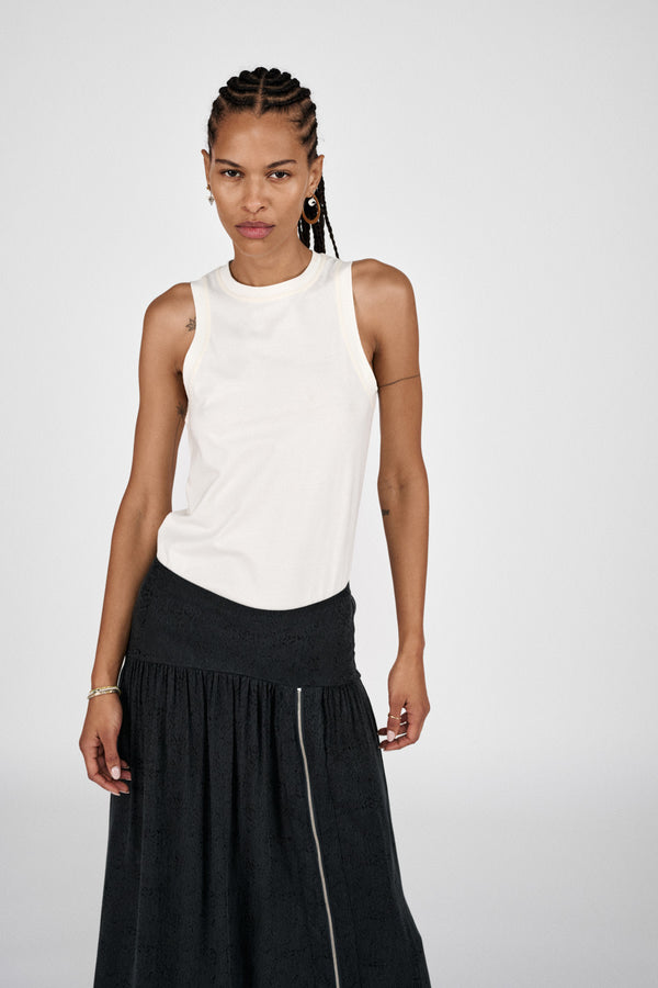 Johnny - Pima jersey tank top I Chalk