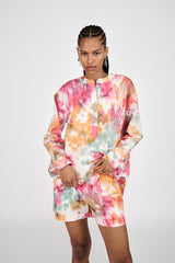 Lania - Abstract cotton shorts I Forest combo