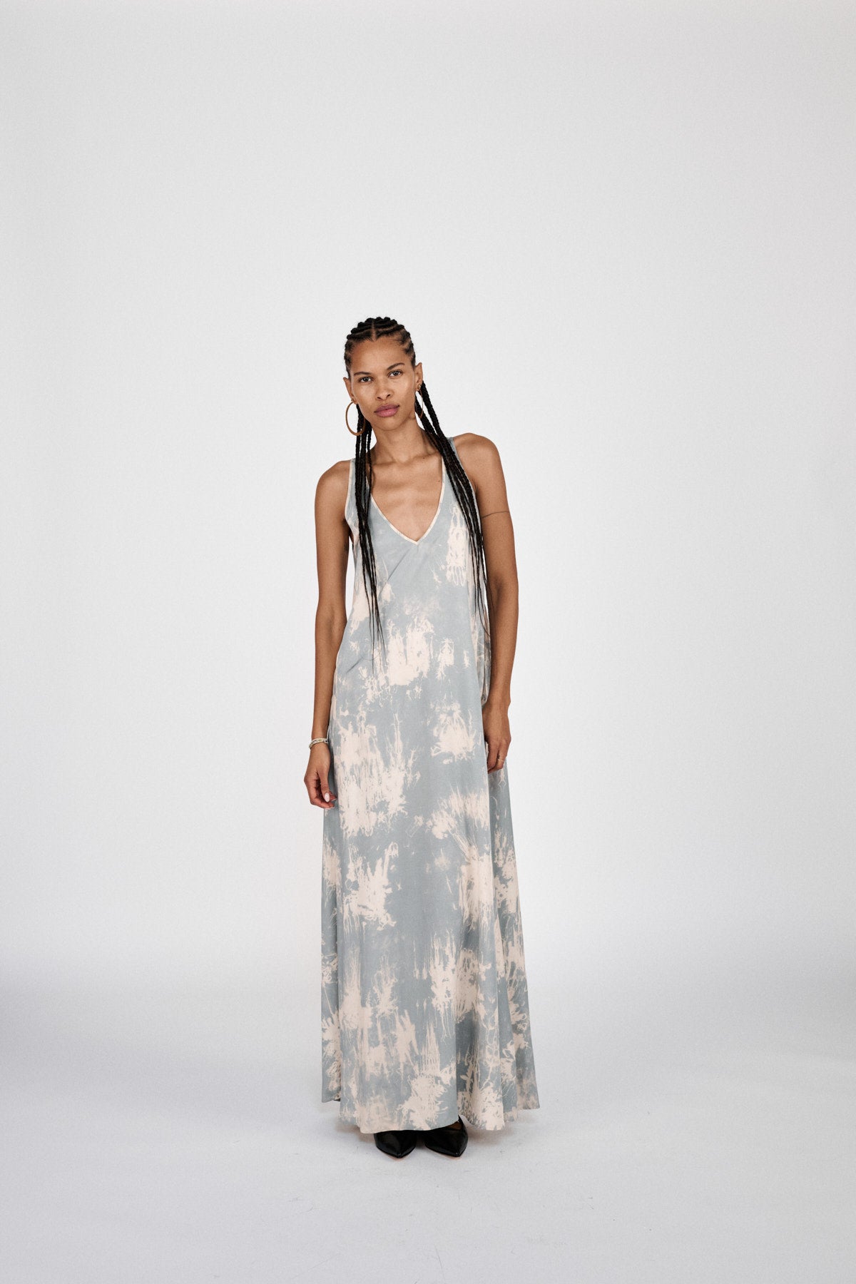 Ian - Misty long dress I Aluminium combo
