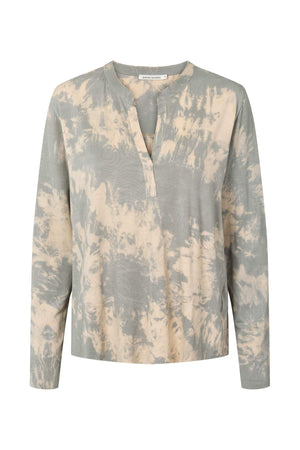 Matie - Misty placket long sleeve top I Aluminium combo