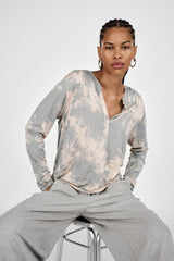 Matie - Misty placket long sleeve top I Golden mustard combo