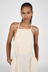 Cylle - Poplin elastic dress I Champagne