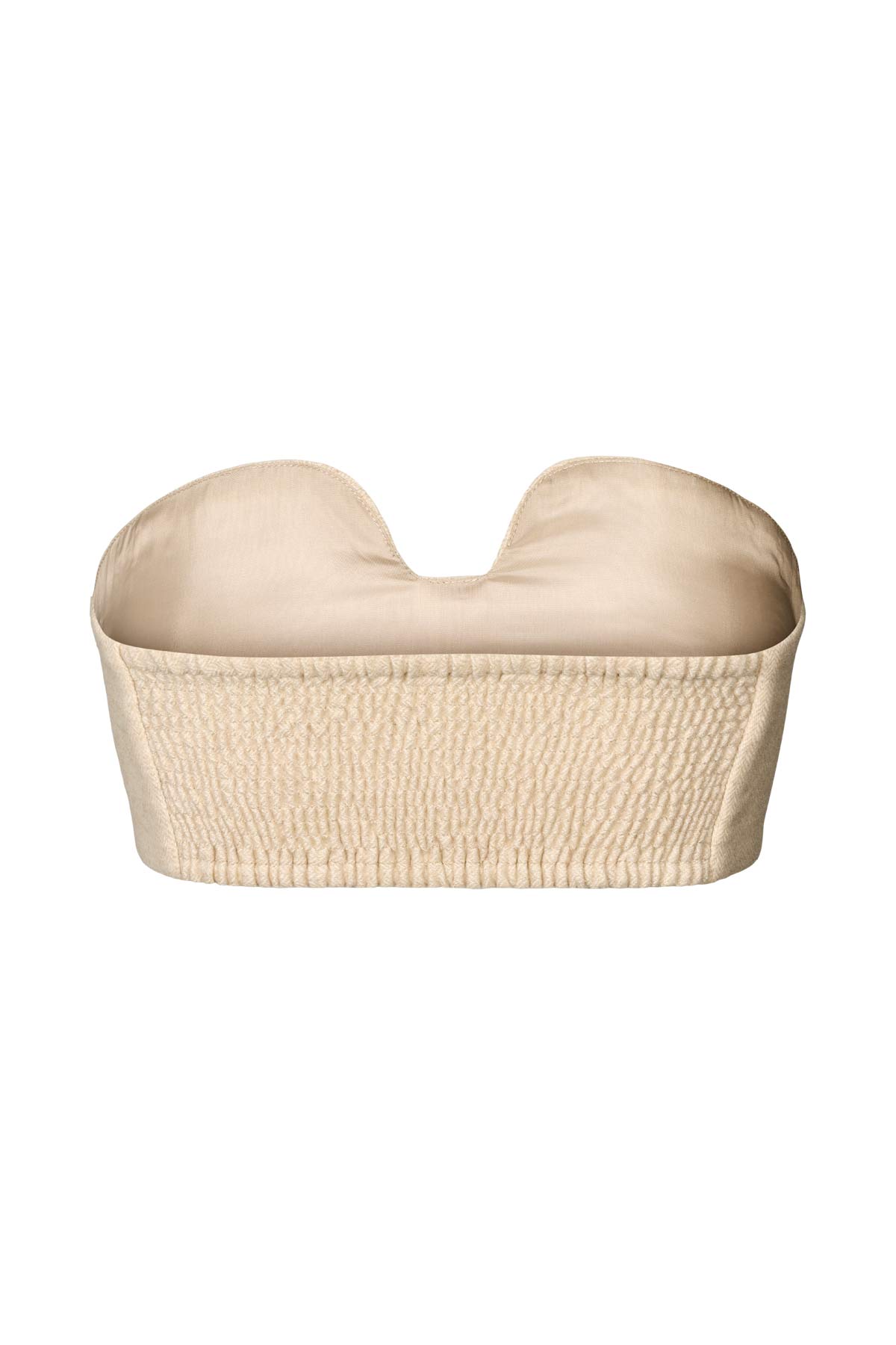 Luh - Mini herringbone bandeau top I Light sand