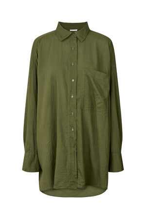 Noah - Cotton oversized shirt I Army Green