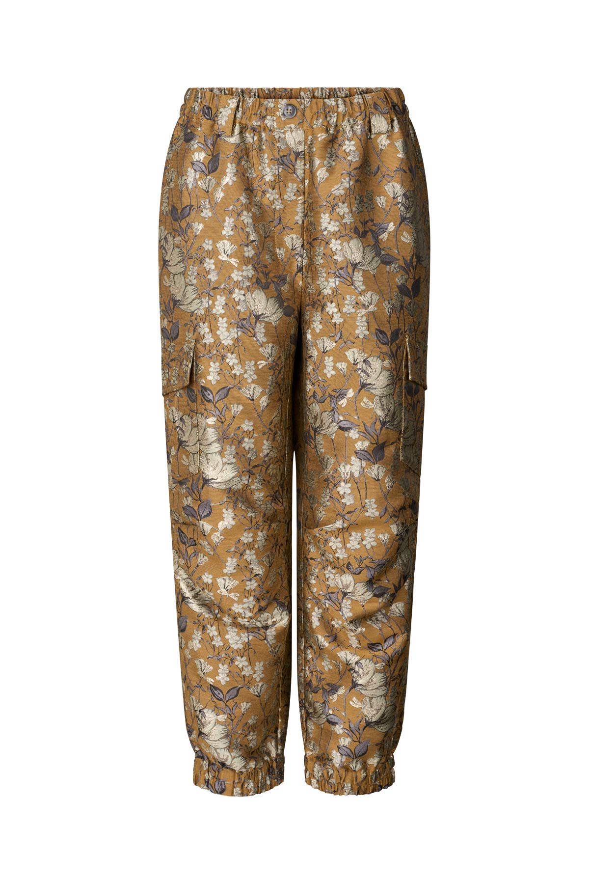 Achola - Ottoman jacquard cargo pants I Golden combo