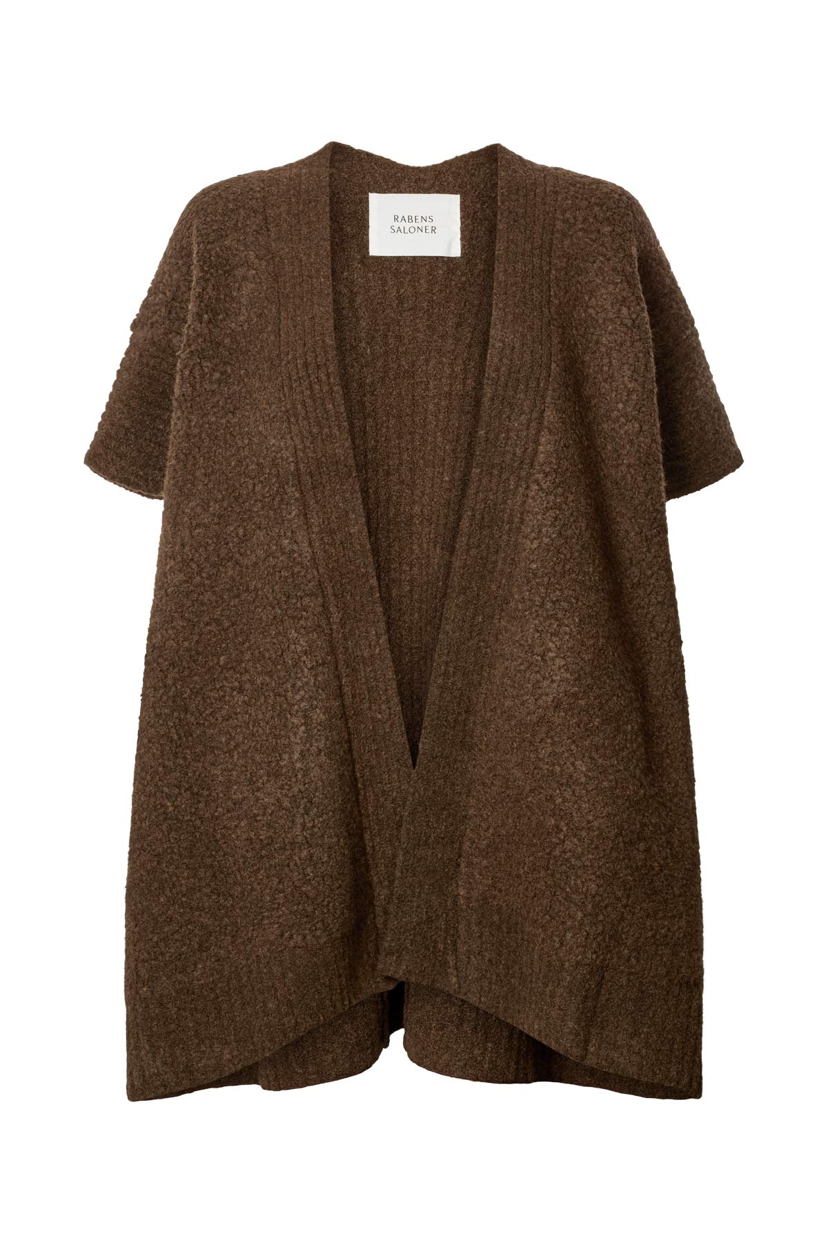 Dorris - Sheep knit cape I Dark brown