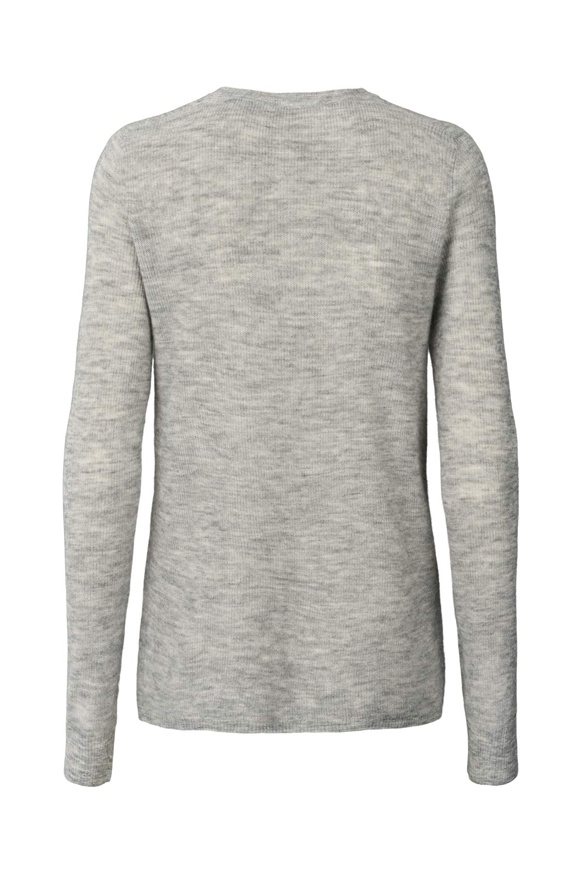 Shauna - Waffled knit long sleeve top I Grey melange