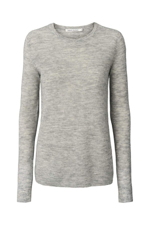 Shauna - Waffled knit long sleeve top I Grey melange