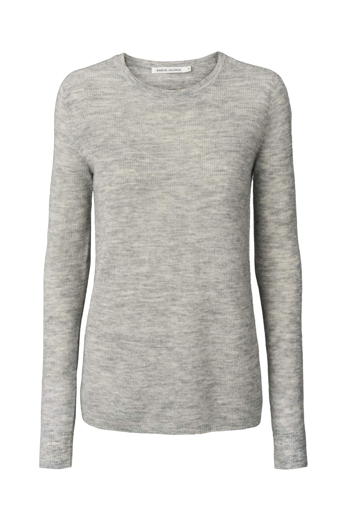 Shauna - Waffled knit long sleeve top I Grey melange
