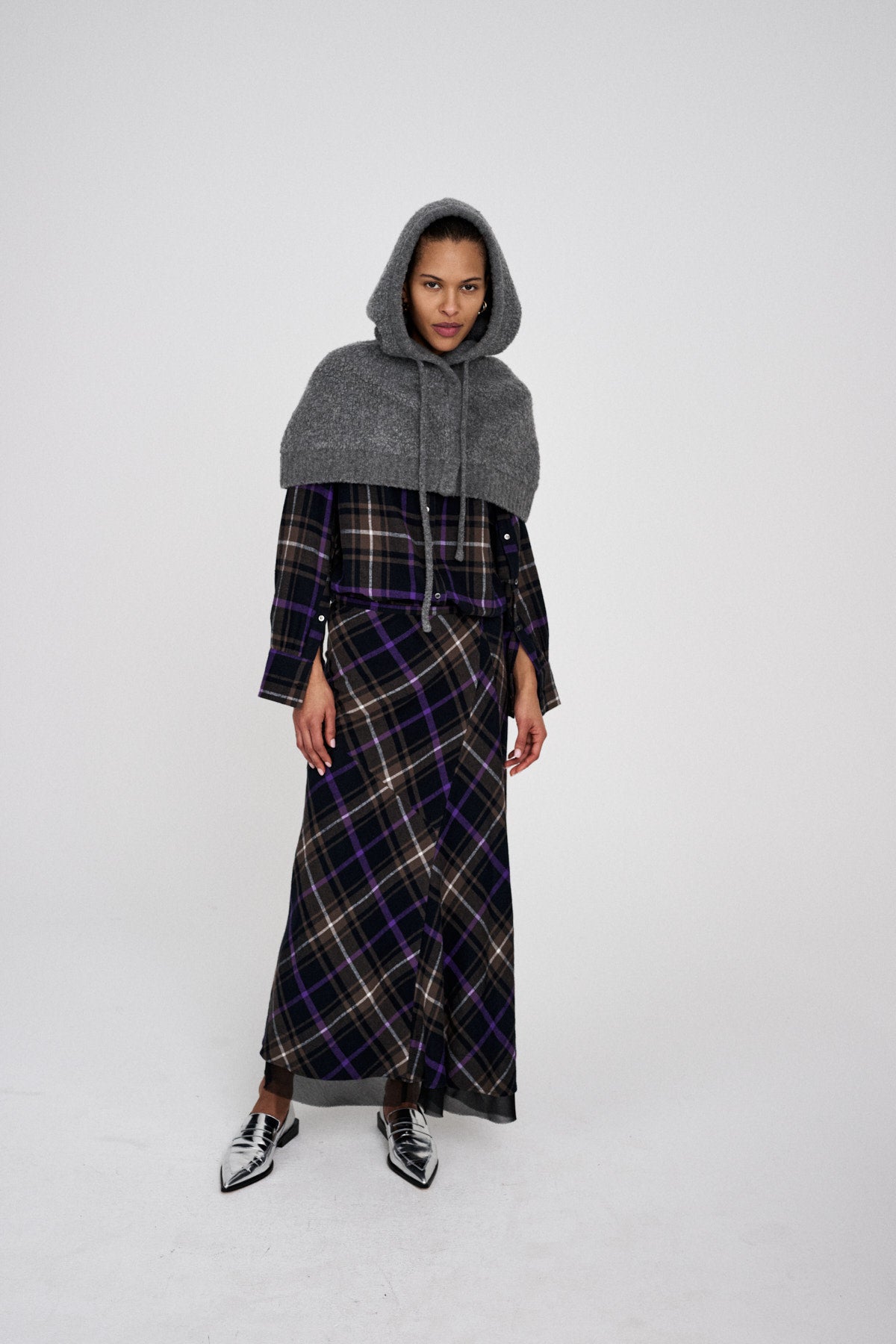 Sinika - Sheep knit hood I Grey melange