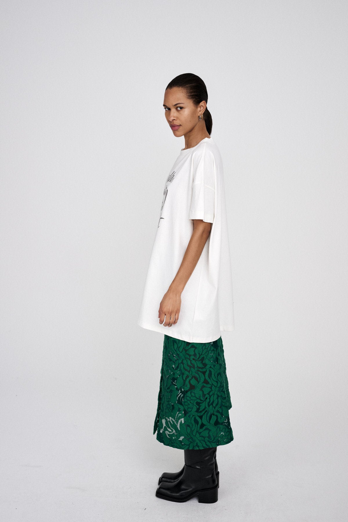 Fauna - Orchid lace skirt I Verdant green