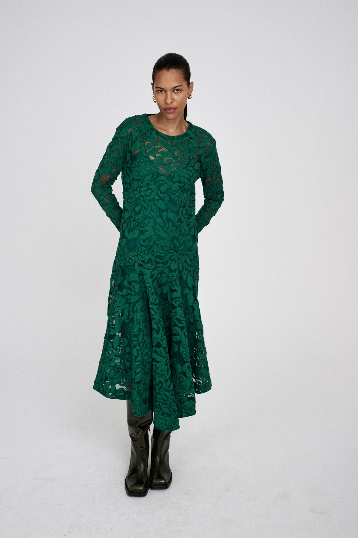 Enid - Orchid lace dress I Verdant green