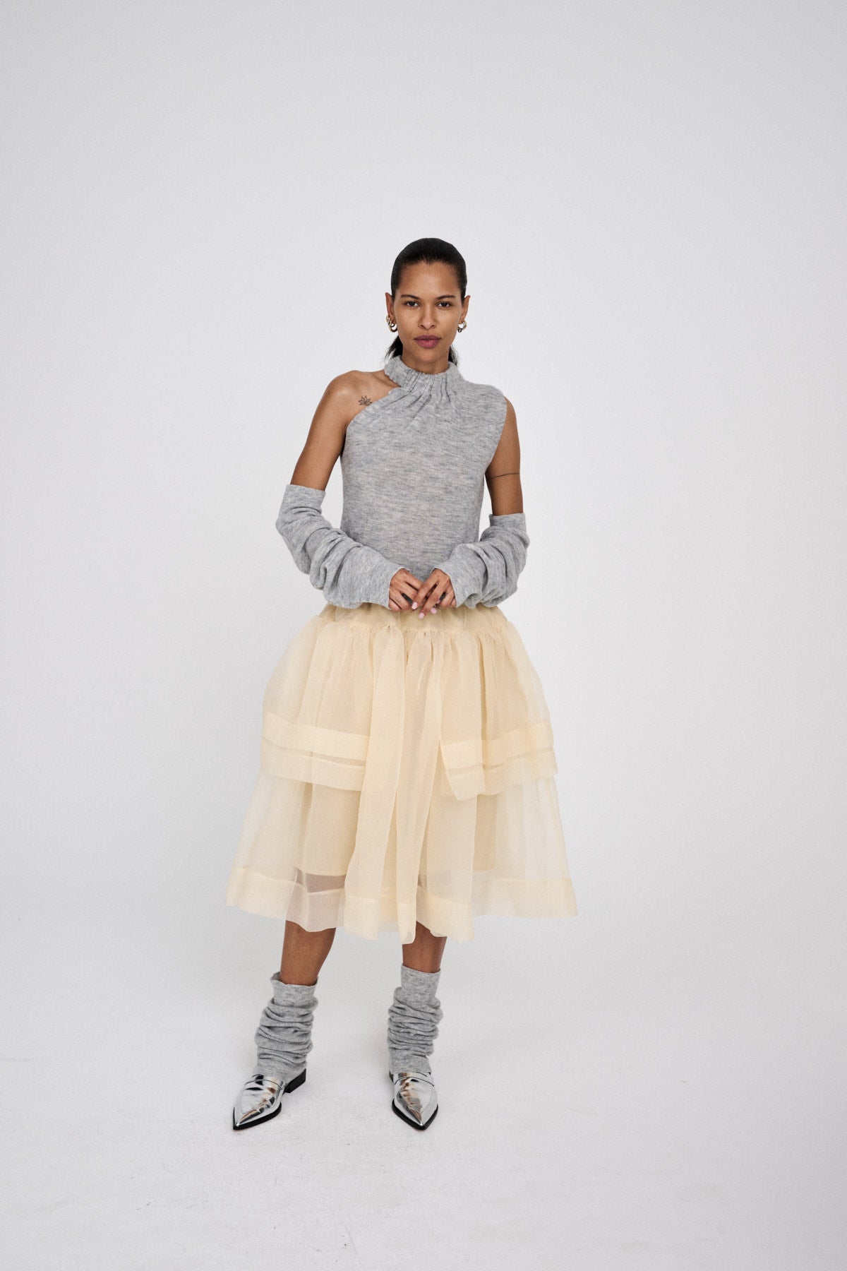 Falka - Organza layer skirt I Bisque