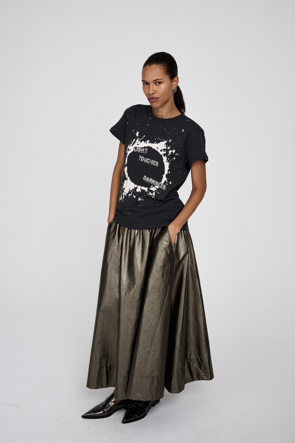 Ambla - Eclipsed print t-shirt I Faded black