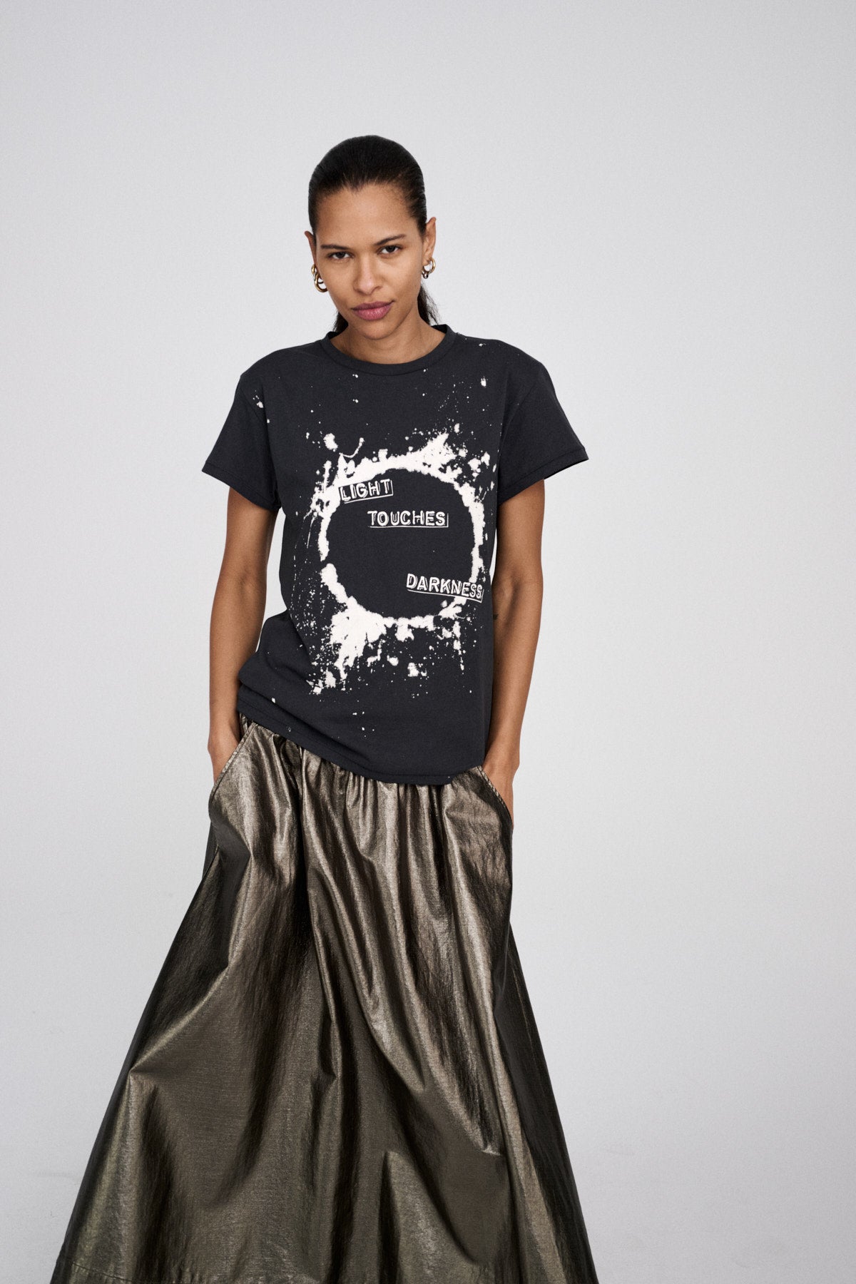 Ambla - Eclipsed print t-shirt I Faded black