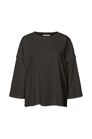 Laurah - FOT jersey 3/4 sleeve top I Faded black