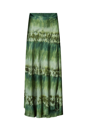 Willie - Arizona long A-line skirt I Bottle green combo