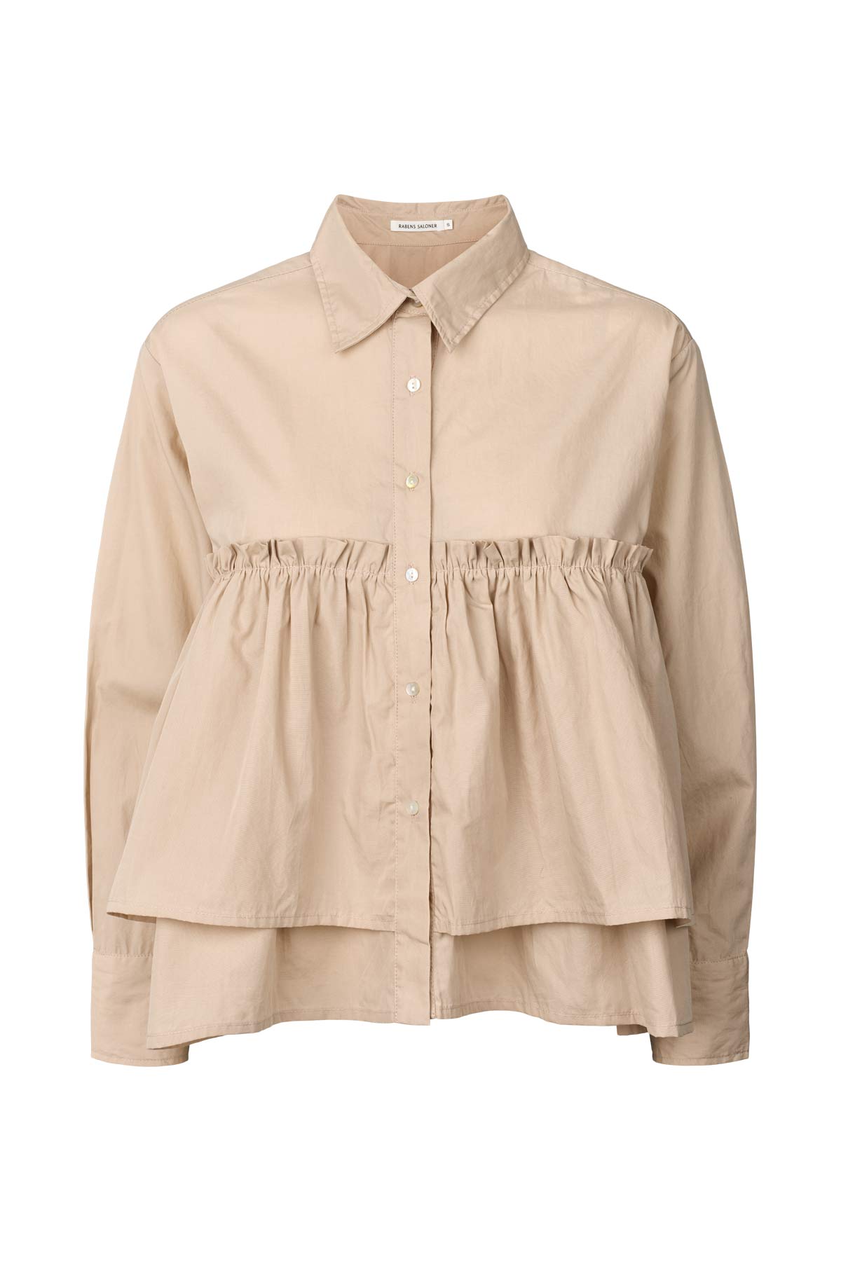 Shaker - Poplin frill shirt I Powder