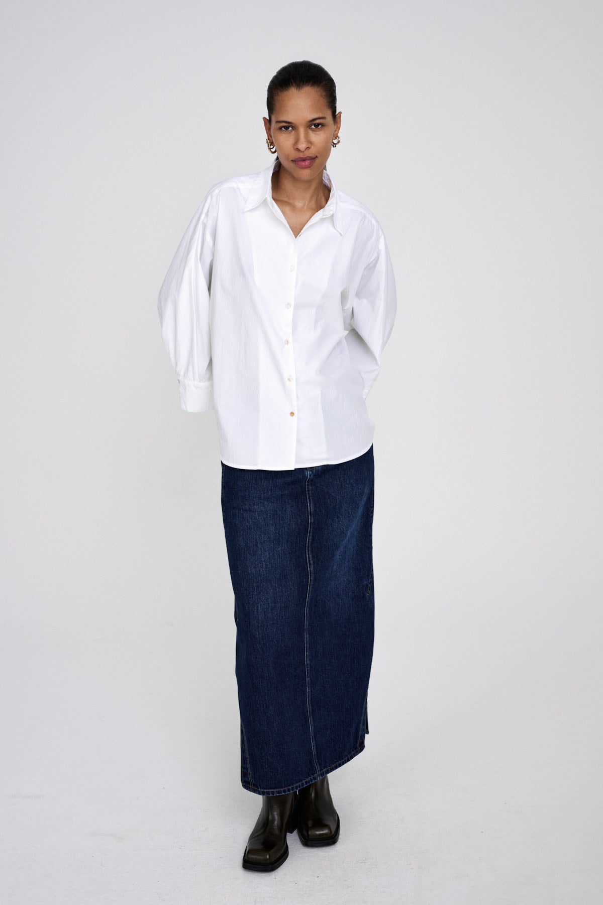 Chloe - Poplin full shirt I White