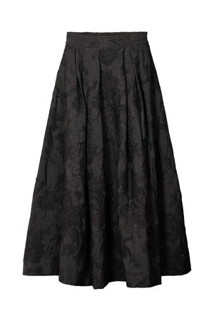 Bisharo - Clipped jacquard full skirt I Pirate black