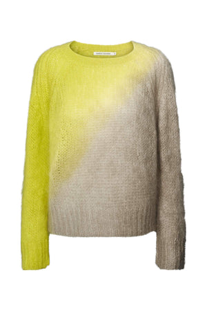 Jasmin - Cross dye boxy sweater I Limeade pelican combo